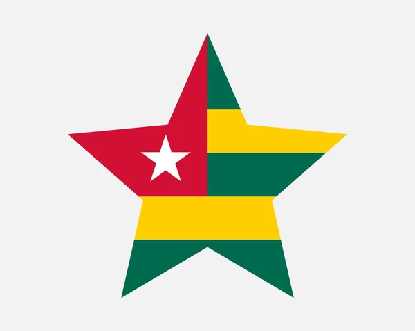 Togo Star Flag Bandeira Forma Estrela República Togolesa País Bandeira —  Vetores de Stock