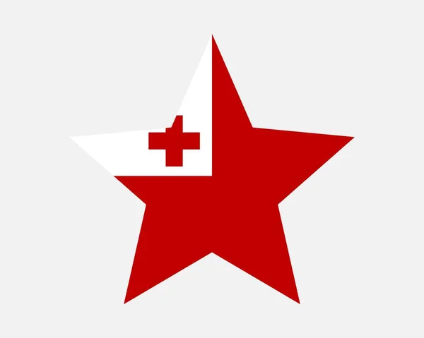 Tonga Star Flag Drapeau Forme Étoile Des Tongan Royaume Des — Image vectorielle