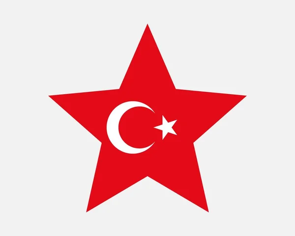 土耳其星旗 特尔基耶共和国星形旗帜 土耳其土耳其族国家旗帜图标符号矢量平面艺术品图解 — 图库矢量图片