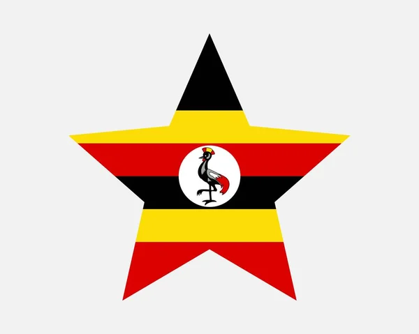 Bandera Uganda Star Bandera Forma Estrella Ugandesa República Uganda País — Archivo Imágenes Vectoriales