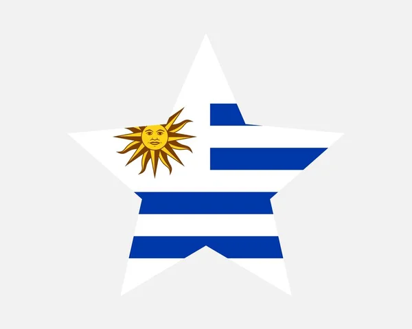 Уругвайский Звездный Флаг Флаг Уругвая Форме Звезды Графическая Иллюстрация Вектора — стоковый вектор