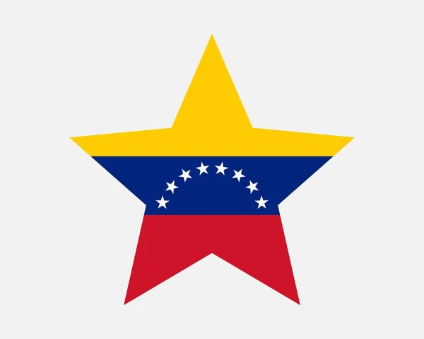 委内瑞拉星旗 委内瑞拉星形旗帜 国家横幅图标符号矢量平面艺术品图解 — 图库矢量图片