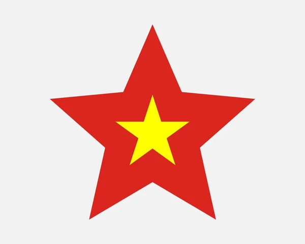 Bandiera Della Stella Del Vietnam Bandiera Vietnamita Forma Stella Viet — Vettoriale Stock