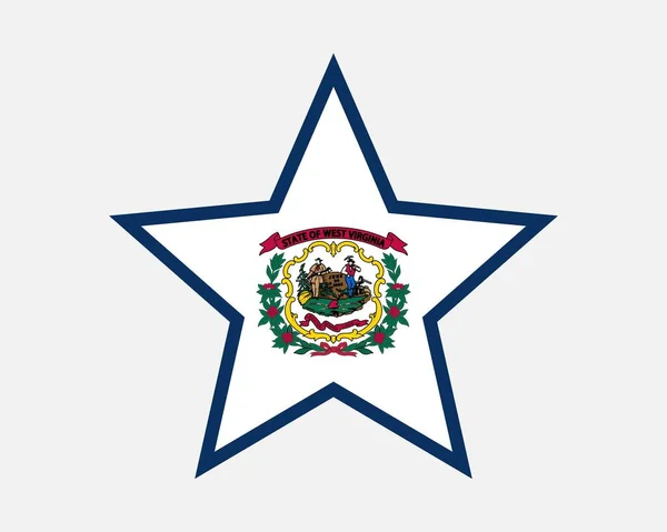 West Virginia Usa Star Flag — Vector de stock