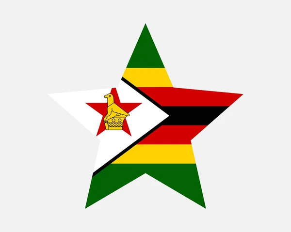 ジンバブエスターフラッグ ジンバブエのジンボ星型旗 ジンバブエ共和国ナショナルバナーアイコンシンボルベクトルフラットアートワークグラフィックイラスト — ストックベクタ