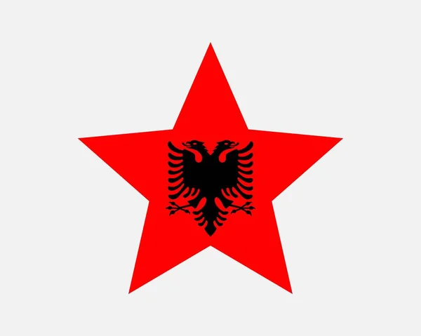 Albanie Star Flag Drapeau Forme Étoile Albanaise Pays Bannière Nationale — Image vectorielle