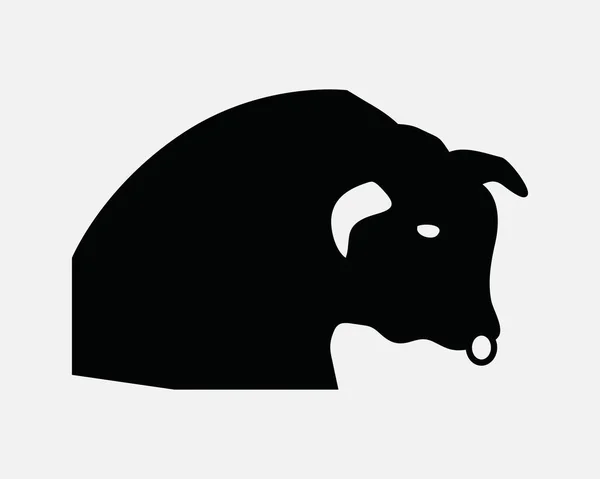 Taureau Icône Buffle Cow Head Buffalo Horn Animal Ring Toreador — Image vectorielle