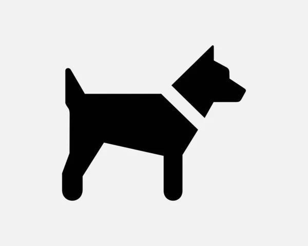 Pies Ikona Szczeniak Zwierzę Śliczne Canine Side View Pup Doggy — Wektor stockowy