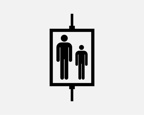 Lift Lift Man Stick Gambar Orang Ikon Hitam Simbol Siluet - Stok Vektor