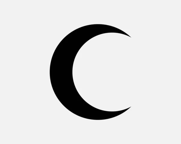三日月形の三日月形のイスラムイスラム教徒イスラム教徒のエンブレム応急処置黒と白の看板アイコンベクトルグラフィッククリップイラストアートワークPictogram ストックベクター