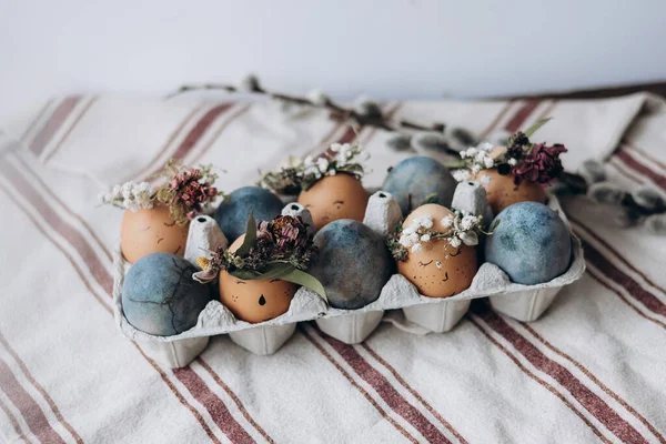 Стильна Весна Пасхальні Яйця Мінімалістичному Стилі Тендітні Кольори Фон Великодня — стокове фото
