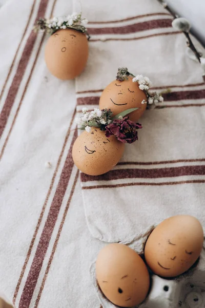 Стильна Весна Пасхальні Яйця Мінімалістичному Стилі Тендітні Кольори Фон Великодня — стокове фото
