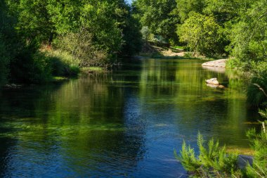 Natural river pool in a area named As Pesqueiras in O Rosal, Pontevedra