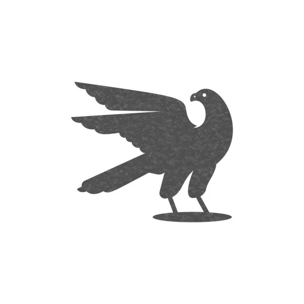 Silhouette Eagle Icona Logo Impresa Connessa — Vettoriale Stock