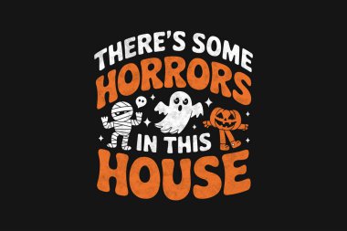 Çizgi film tarzında Cadılar Bayramı Balkabağı İllüstrasyonu Tişört Tasarımı