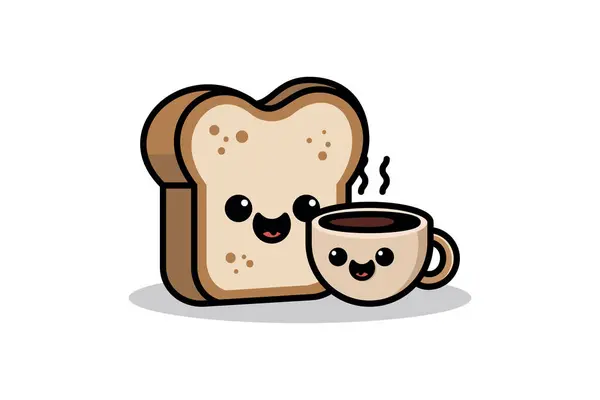 Sevimli bir ekmek ve kahve fincanının sıcak ve arkadaşlığı sembolize ederek mutlu bir şekilde kucaklaşmasının yürek ısıtan bir örneği. Kawaii tarzında tasarlandı, rahat ve neşeli titreşimler için mükemmel.
