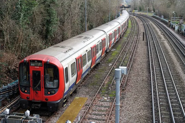 S8 Stock London Underground train in siding near Rickmansworth Station on the Metropolitan Line