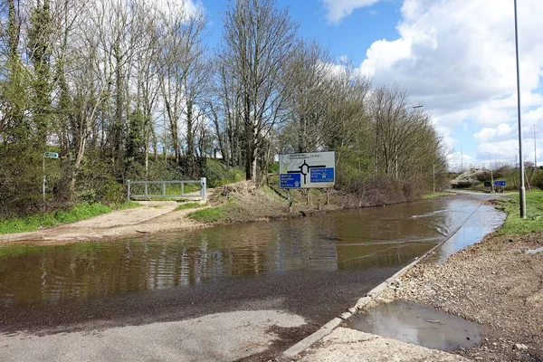 Inundaciones Carretera M25 Salida Chorleywood Hertfordshire Inglaterra Reino Unido — Foto de Stock