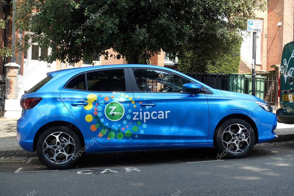 The Vauxhall Corsa-e electric vehicle, part of the ZipCar car and van rental fleet in the United Kingdom