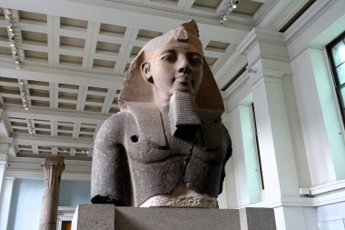 A statue of Ramses II, the Pharaoh of Egypt, is housed in the British Museum.