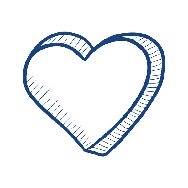 Srdce Doodle Styl Valentýna Ilustrace — Stockový vektor