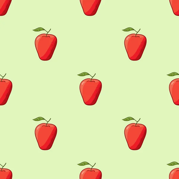 Nahtloses Vektormuster Mit Äpfeln — Stockvektor