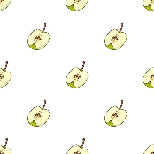 Patrón Vector Sin Fisuras Con Manzanas — Vector de stock