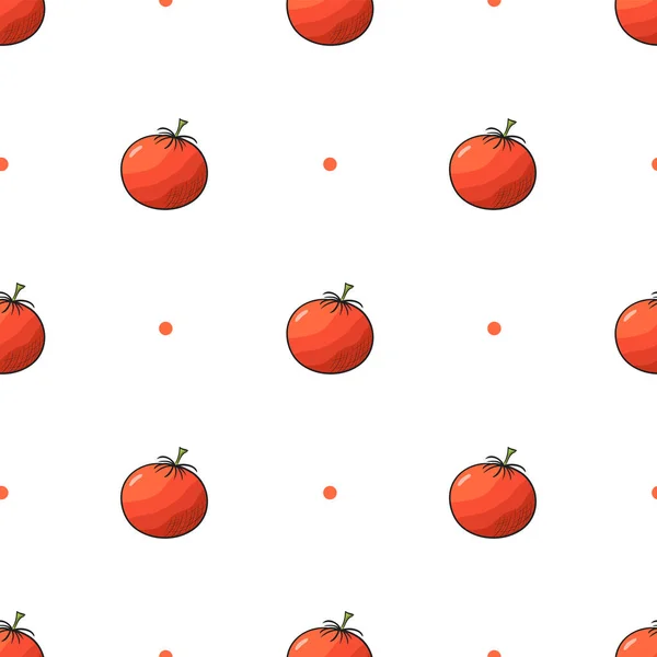 Patrón Vector Sin Costura Con Tomates — Vector de stock