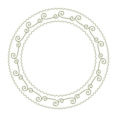 Yuvarlak elli botanik çerçeve. Vektör izole tasarım ögesi.