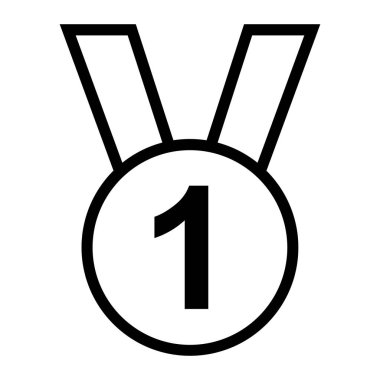 Birincilik madalyası. Spor vektörü simgesi.