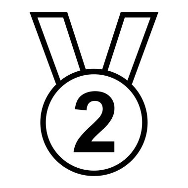 İkinci olmak için madalya. Spor vektörü simgesi.