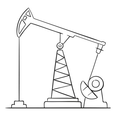 Yağ pompası. El çizimi vektör illüstrasyonu