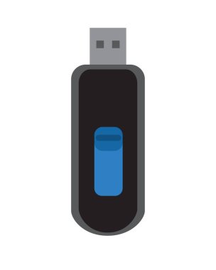 USB flash disk. Düz vektör simgesi.