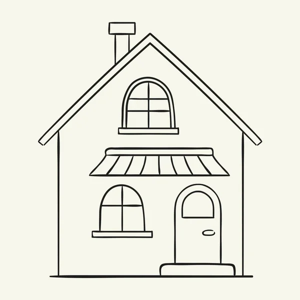 Domu Ilustracja Wektora Narysowanego Ręcznie — Wektor stockowy