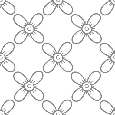 Çizilmiş çiçeklerin kusursuz el çizimi vektör deseni