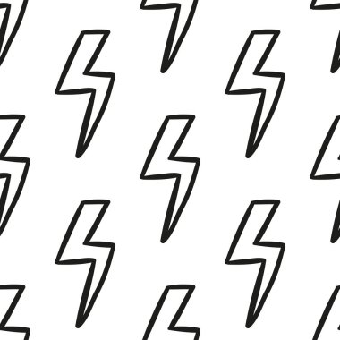 seamless abstract hand drawn pattern with lightning