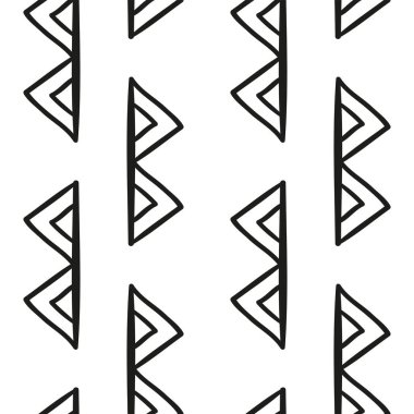 seamless abstract hand drawn pattern with triangles