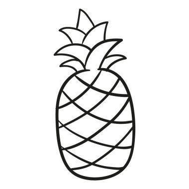 Ananas. Çizilmiş vektör çizim el.