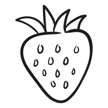 Çilek. Çizilmiş vektör çizim el.