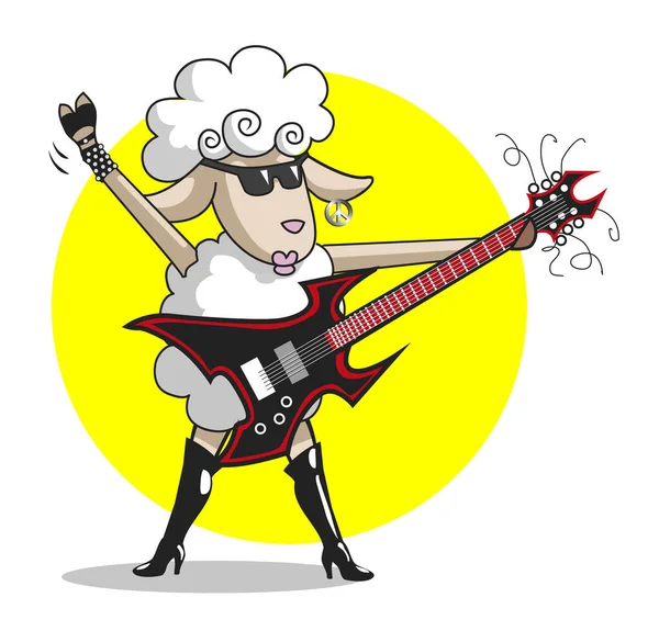 Elektro gitarlı bir rock müzisyeni görüntüsü