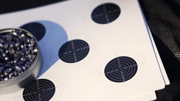 Pistol Ammunition Shooting Target Paper Practice High Quality Footage — Video Stock