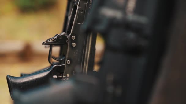Closeup Trigger Gun High Quality Footage — Stockvideo