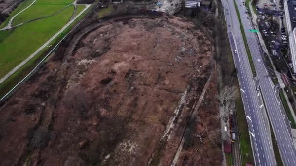 Aerial View Abandoned Fso Car Test Track Warsaw Poland High — Wideo stockowe