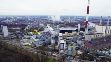  Modernization of the city using new technologies. New jobs and secure energy. Drone video. High quality 4k footage