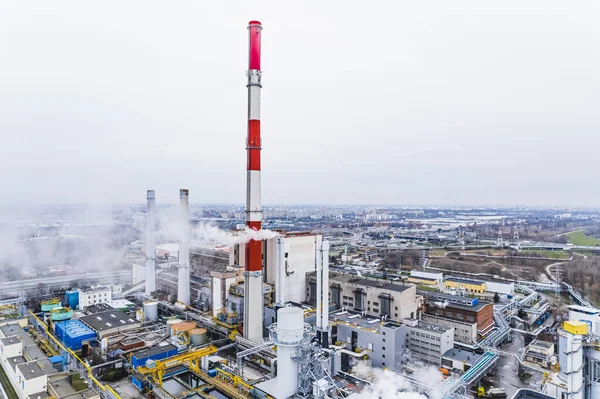 Zeran Εργοστάσιο Παραγωγής Ενέργειας Στη Βαρσοβία Βιομηχανία Στη Βαρσοβία Drone — Φωτογραφία Αρχείου