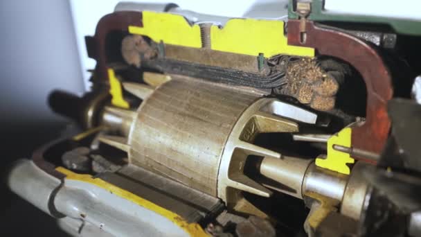 Detalles Antigua Hélice Barco Vintage Sistema Turbina Cortado Por Mitad — Vídeos de Stock