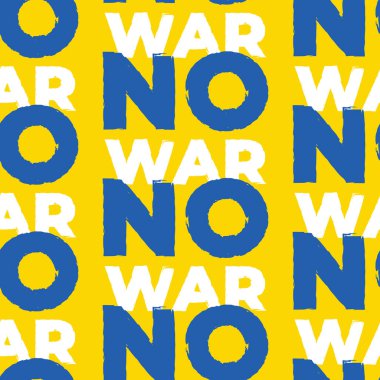 Vektör tipografisi mavi, sarı, pürüzsüz desen, Ukrayna renkleri. Savaş yok, barış işareti. Özgürlüğün el boyaması çizimi. Ukraynalılara dayanışma ve destek.