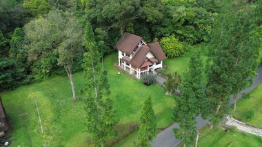 Güzel yeşil parkın hava manzarası