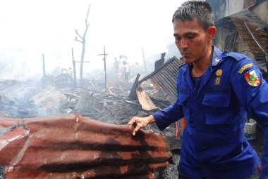 Şehirde yangın çıktı.