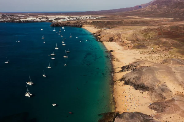 Lanzarote Playa Del Pozo Costa Papagayo Canary Islands 로열티 프리 스톡 사진